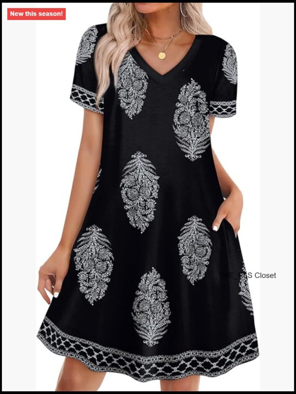 Casual Loose T-Shirt Dress with Pockets, Soft & Comfortable
